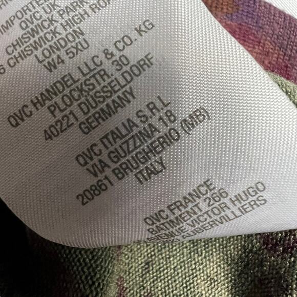 Denim & Co. Sharkbite Top 3/4 Sleeve Floral Crew Neck Casual Multicolor Women 1X - Picture 7 of 9